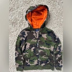 Boys polo Ralph Lauren camouflage zip up hoodie size 7
